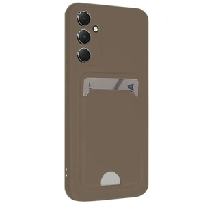 Newface Samsung Galaxy S24 FE Kılıf Kelvin Kartvizitli Silikon - Kahverengi