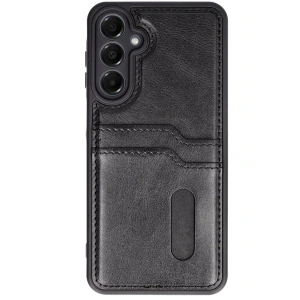 Newface Samsung Galaxy S24 FE Kılıf Sara Kartvizitli Deri Kılıf - Siyah