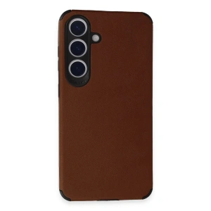 Newface Samsung Galaxy S24 Kılıf Loop Deri Silikon - Kahverengi