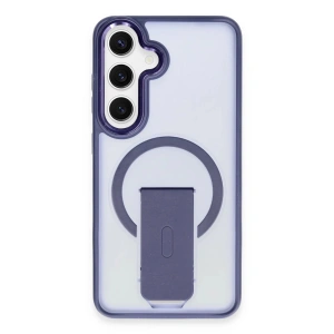 Newface Samsung Galaxy S24 Tork Magsafe Standlı Kapak - Lacivert