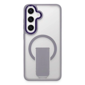 Newface Samsung Galaxy S24 Tork Magsafe Standlı Kapak - Lila