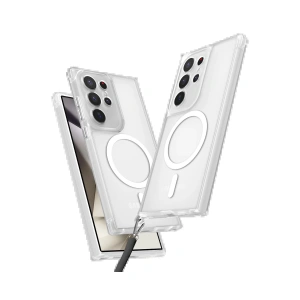 Newface Samsung Galaxy S24 Ultra Kılıf Enka Magsafe Silikon Kılıf - Şeffaf