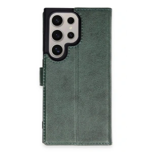 Newface Samsung Galaxy S24 Ultra Kılıf Trend S Plus Kapaklı Kılıf - Yeşil