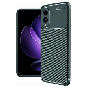 Newface Samsung Galaxy S25 Edge Kılıf Auto Focus Karbon Kapak - Koyu Yeşil