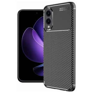 Newface Samsung Galaxy S25 Edge Kılıf Auto Focus Karbon Kapak - Siyah