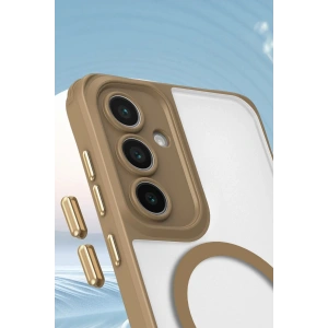 Newface Samsung Galaxy S25 Plus Kılıf Enka Magsafe Silikon Kılıf - Lacivert