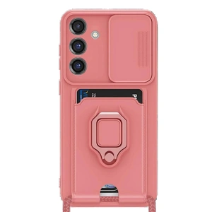 Newface Samsung Galaxy S25 Plus Kılıf Zuma Kartvizitli Yüzüklü Silikon - Pembe