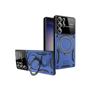 Newface Samsung Galaxy S25 Ultra Kılıf Joy Lens Standlı Kapak - Lacivert