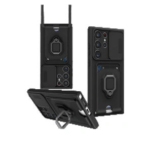 Newface Samsung Galaxy S25 Ultra Kılıf Zuma Kartvizitli Yüzüklü Silikon - Siyah