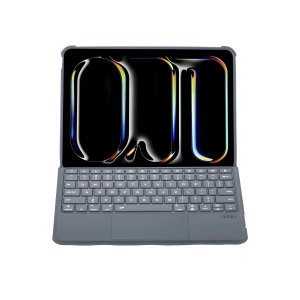 Newface T5510D iPad Pro 13 (2024) Kılıf Palermo Ledli Klavyeli Standlı Tablet Kılıfı - Siyah
