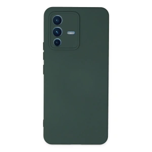Newface Vivo V23 5G Kılıf Nano içi Kadife Silikon - Koyu Yeşil