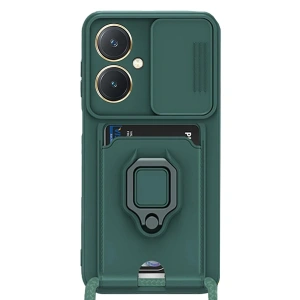 Newface Vivo Y27 Kılıf Zuma Kartvizitli Yüzüklü Silikon - Yeşil