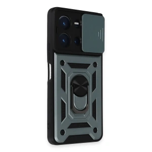 Newface Vivo Y36 Kılıf Pars Lens Yüzüklü Silikon - Yeşil