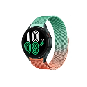 Newface Watch 22mm Metal Mıknatıslı Kordon - Turuncu-Yeşil