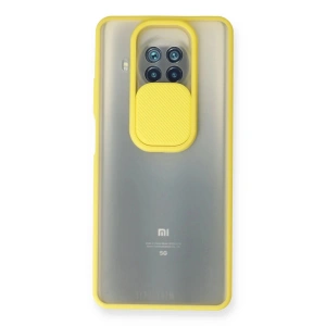 Newface Xiaomi Mi 10T Lite Kılıf Palm Buzlu Kamera Sürgülü Silikon - Sarı