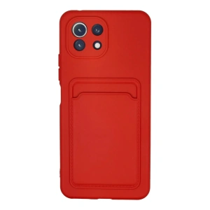 Newface Xiaomi Mi 11 Kılıf Kelvin Kartvizitli Silikon - Kırmızı