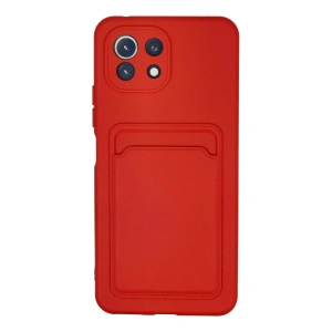 Newface Xiaomi Mİ 11 Lite Kılıf Kelvin Kartvizitli Silikon - Kırmızı