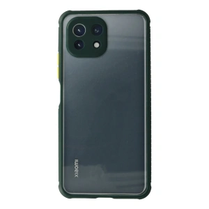 Newface Xiaomi Mİ 11 Lite Kılıf Miami Şeffaf Silikon - Koyu Yeşil