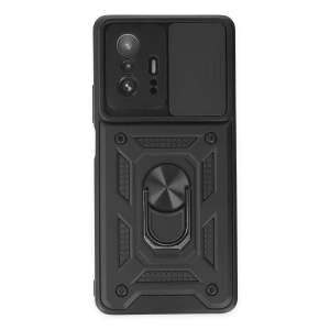 Newface Xiaomi Mi 11T Pro Kılıf Pars Lens Yüzüklü Silikon - Siyah