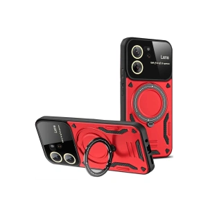 Newface Xiaomi Mi 13T Pro Kılıf Joy Lens Standlı Kapak - Kırmızı