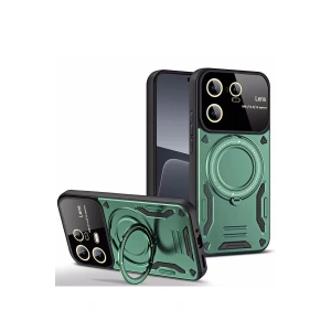 Newface Xiaomi Mi 13T Pro Kılıf Joy Lens Standlı Kapak - Koyu Yeşil