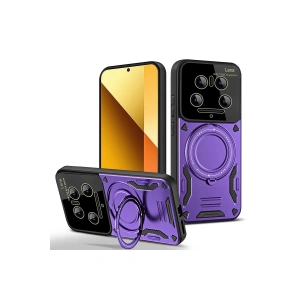 Newface Xiaomi Mi 14 Ultra Kılıf Joy Lens Standlı Kapak - Mor