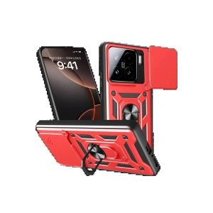 Newface Xiaomi Mi 15 Kılıf Pars Lens Yüzüklü Silikon - Kırmızı