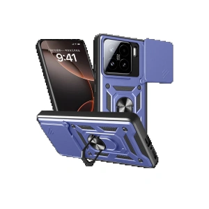 Newface Xiaomi Mi 15 Kılıf Pars Lens Yüzüklü Silikon - Lacivert