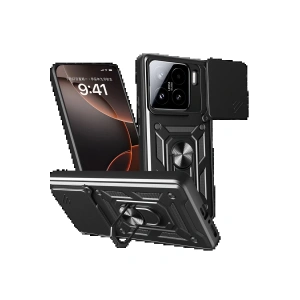 Newface Xiaomi Mi 15 Kılıf Pars Lens Yüzüklü Silikon - Siyah