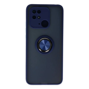 Newface Xiaomi Poco C40 Kılıf Montreal Yüzüklü Silikon Kapak - Lacivert