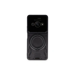 Newface Xiaomi Poco C61 Kılıf Joy Lens Standlı Kapak - Siyah