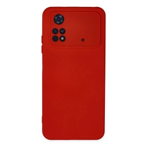 Newface Xiaomi Poco M4 Pro 4G Kılıf Nano içi Kadife Silikon - Kırmızı