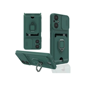 Newface Xiaomi Poco M5 Kılıf Zuma Kartvizitli Yüzüklü Silikon - Yeşil