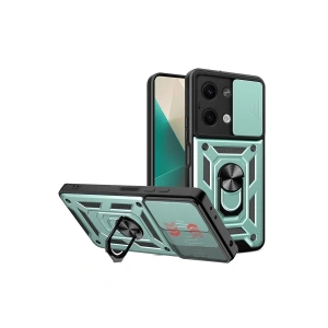 Newface Xiaomi Poco X6 Kılıf Pars Lens Yüzüklü Silikon - Yeşil