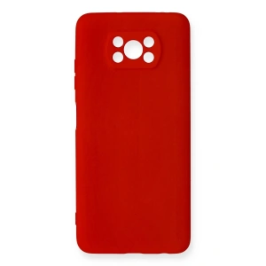 Newface Xiaomi Pocophone X3 Kılıf Nano içi Kadife Silikon - Kırmızı