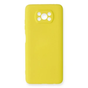 Newface Xiaomi Pocophone X3 Kılıf Nano içi Kadife Silikon - Sarı