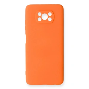 Newface Xiaomi Pocophone X3 Kılıf Nano içi Kadife Silikon - Turuncu