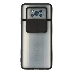 Newface Xiaomi Pocophone X3 Kılıf Palm Buzlu Kamera Sürgülü Silikon - Siyah