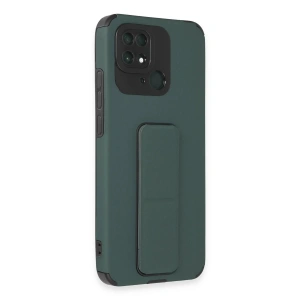 Newface Xiaomi Redmi 10C Kılıf Mega Standlı Silikon - Yeşil