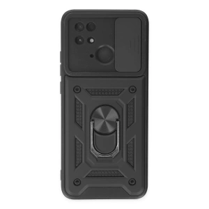 Newface Xiaomi Redmi 10C Kılıf Pars Lens Yüzüklü Silikon - Siyah