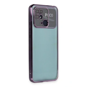 Newface Xiaomi Redmi 10C Kılıf Razer Lensli Silikon - Mor