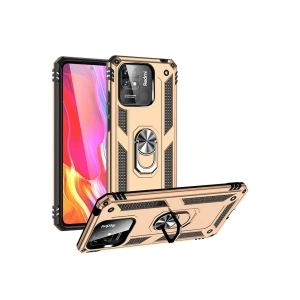 Newface Xiaomi Redmi 10C Kılıf Sofya Yüzüklü Silikon Kapak - Gold