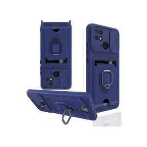 Newface Xiaomi Redmi 10C Kılıf Zuma Kartvizitli Yüzüklü Silikon - Lacivert