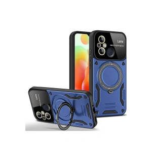 Newface Xiaomi Redmi 12C Kılıf Joy Lens Standlı Kapak - Lacivert