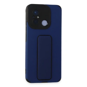 Newface Xiaomi Redmi 12C Kılıf Mega Standlı Silikon - Mavi