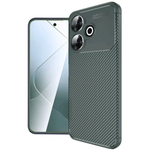 Newface Xiaomi Redmi 13 4G Kılıf Auto Focus Karbon Kapak - Koyu Yeşil