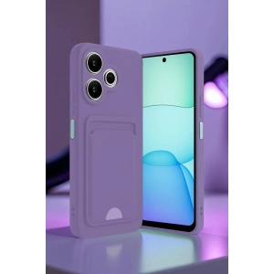 Newface Xiaomi Redmi 13 4G Kılıf Kelvin Kartvizitli Silikon - Bordo