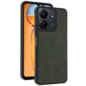 Newface Xiaomi Redmi 13C Kılıf Aras Deri Kapak - Açık Yeşil