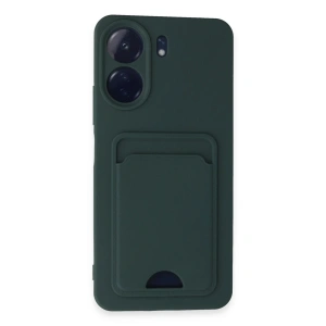 Newface Xiaomi Redmi 13C Kılıf Kelvin Kartvizitli Silikon - Koyu Yeşil