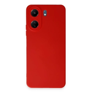 Newface Xiaomi Redmi 13C Kılıf Nano içi Kadife Silikon - Kırmızı